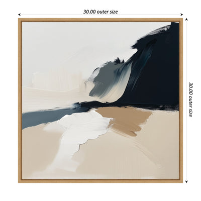 Sylvie Coastal Sand Modern Abstract Landscape II Framed Canvas