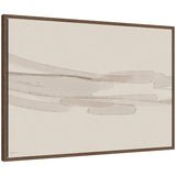Neutral Tones by Gabrielly Guedes framed canvas wall art print in a walnut brown Sylvie frame hanging on a white wall