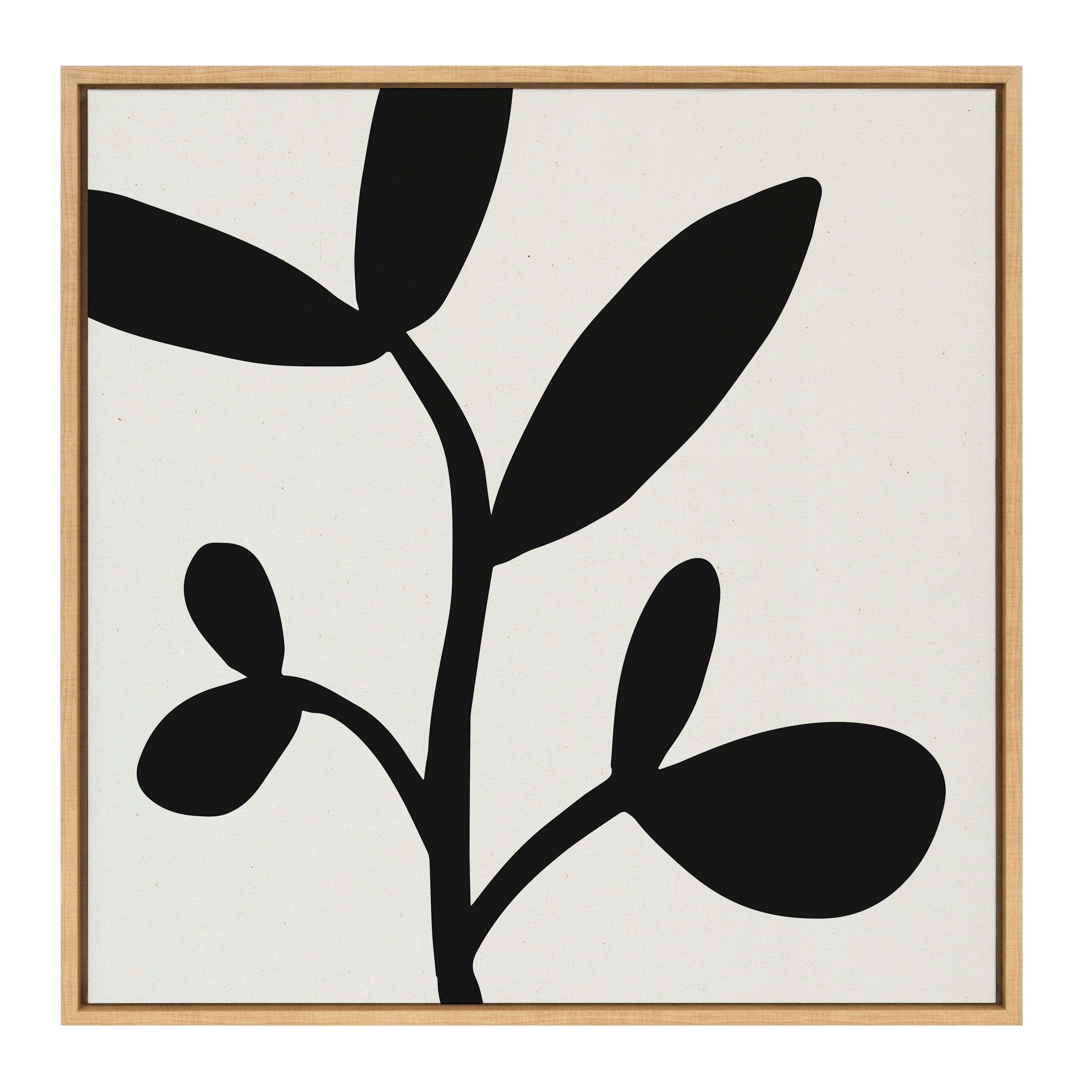 Sylvie Modern Botanical Neutral Abstract 2 Framed Canvas