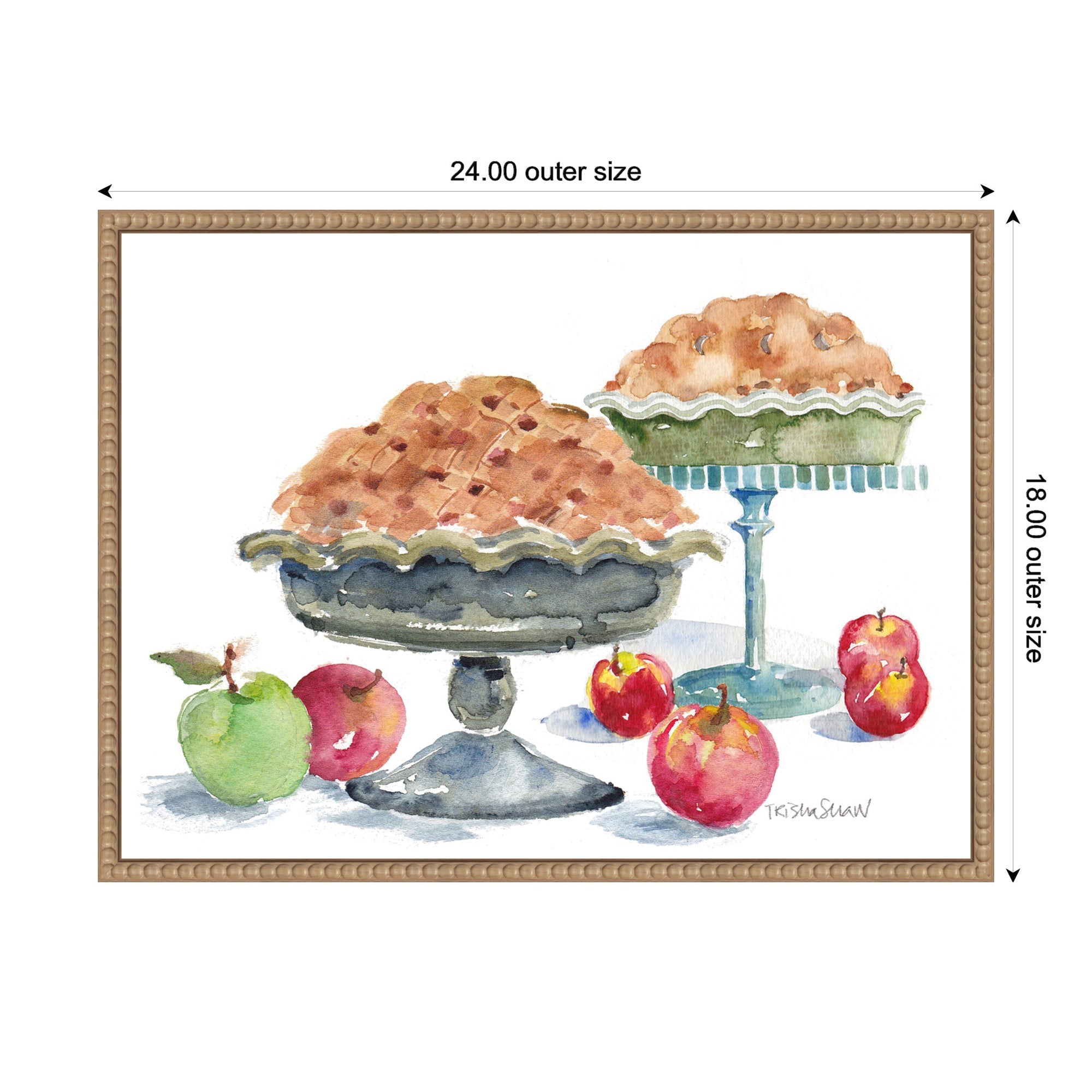 Sylvie 2 Apple Pies With Fruit Framed Canvas by Patricia Shaw