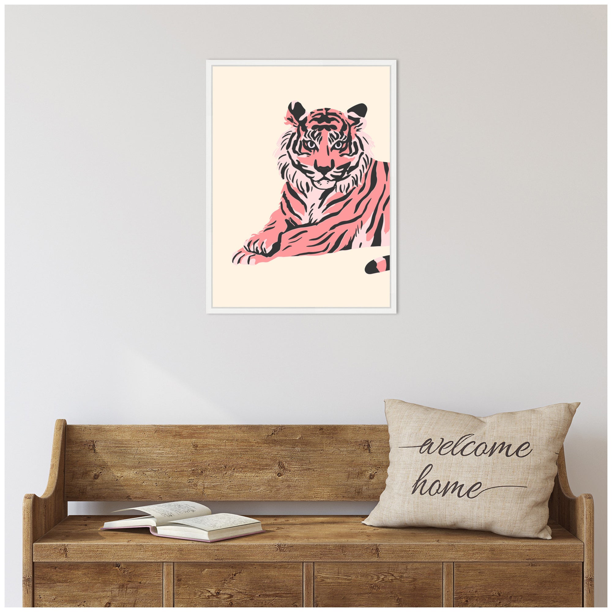 Sylvie Trendy Tiger Framed Canvas by Honey Island Studio