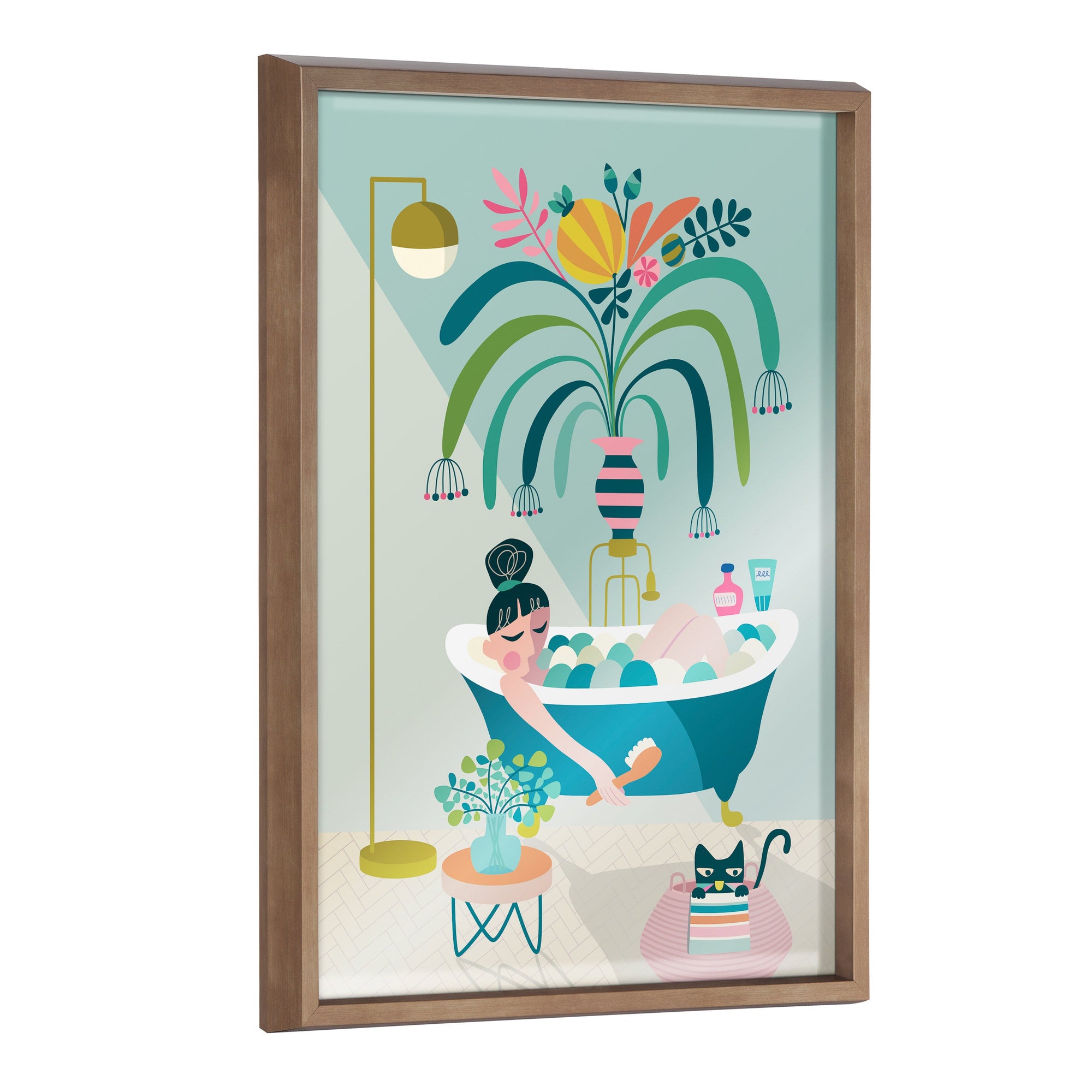 Blake Time to Relax Framed Printed Glass by kateandlaurel - main product image for Resin Society