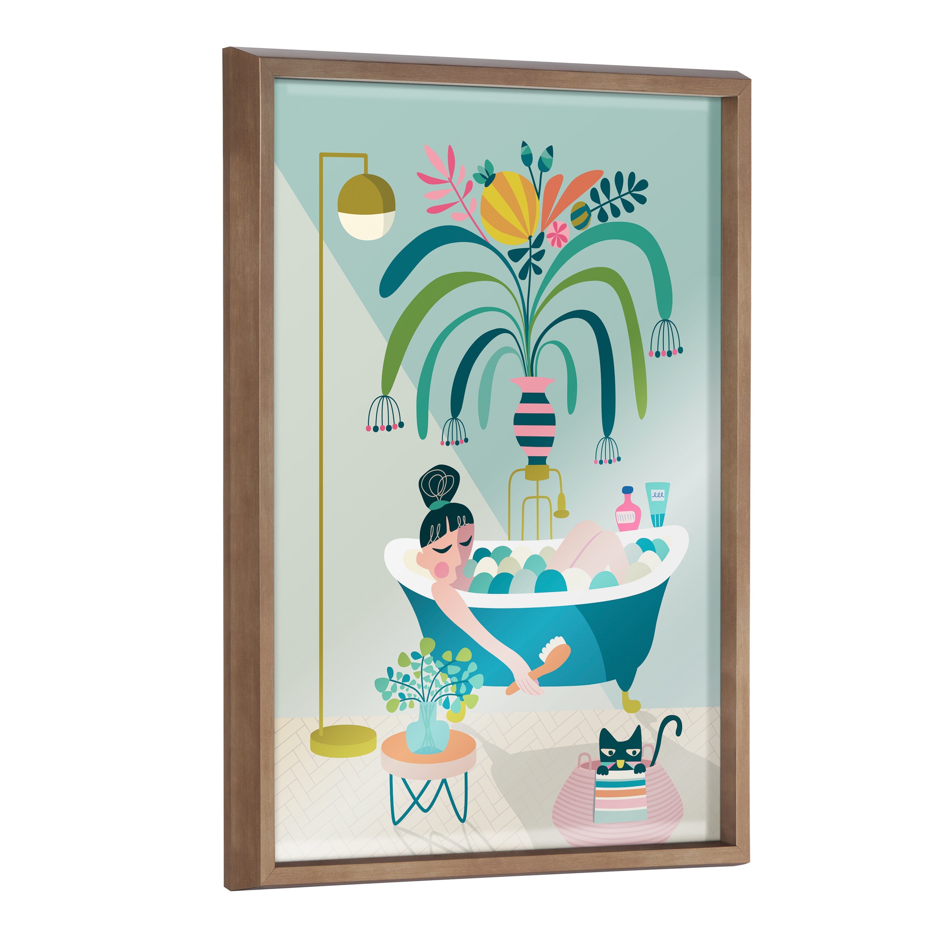 Blake Time to Relax Framed Printed Glass by kateandlaurel - main product image for Resin Society