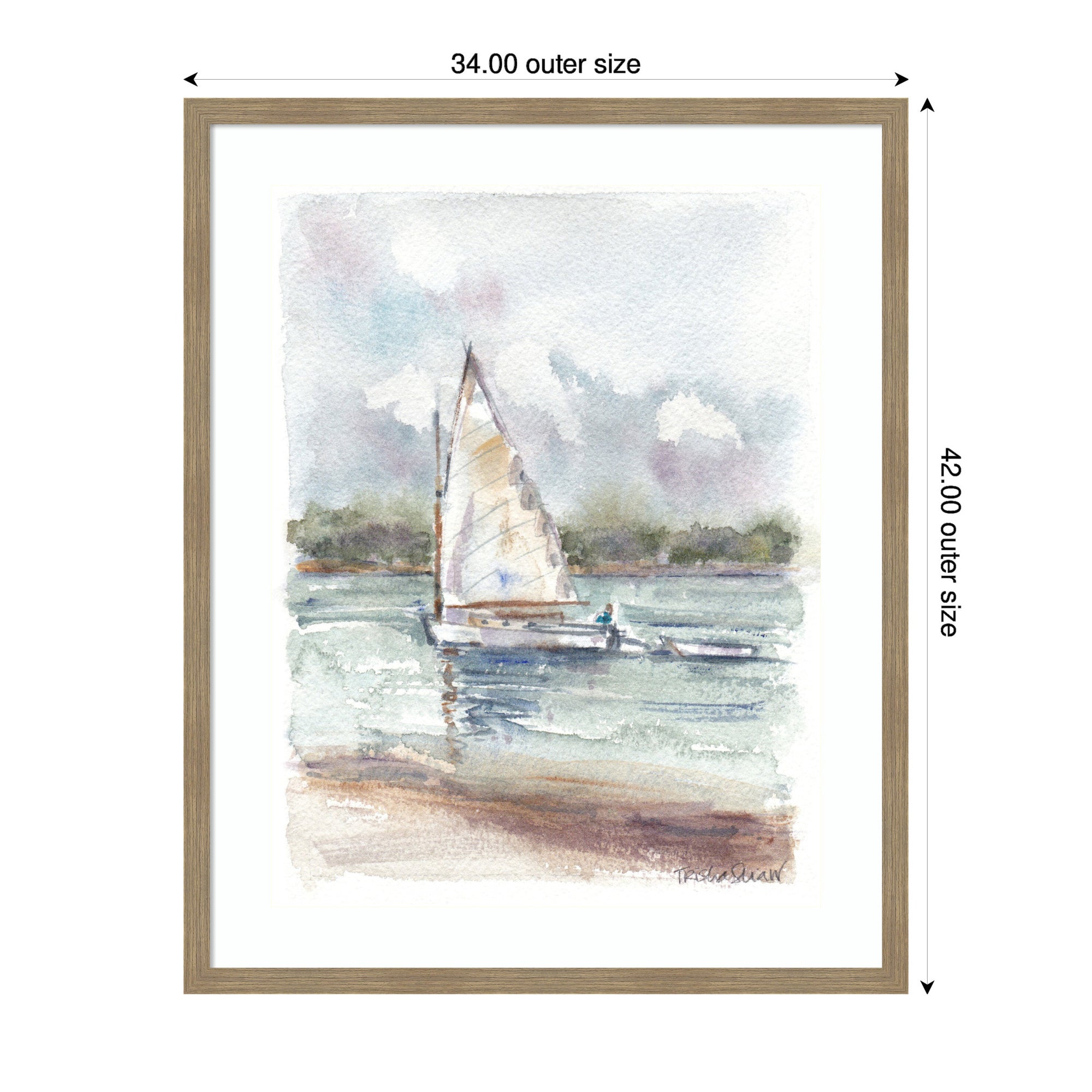 Framed Art 1 Maryanne Welch Chatham Fog Sailboat by Patricia Shaw