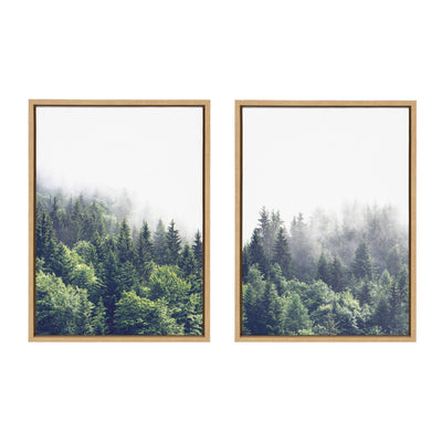 Sylvie Lush Green Forest on a Foggy Day Framed Canvas Set by The by kateandlaurel - product image 19 for Resin Society