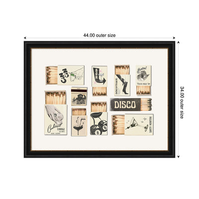 Vintage Matchboxes Neutral Black and Beige by Honey Island Studio Framed Wall Art Print