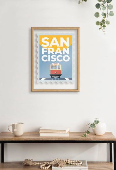 Blake Stamp San Fran Framed Printed Glass by Rocket Jack by kateandlaurel - product image 5 for Resin Society
