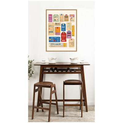 Travel Tags by Honey Island Studio Framed Canvas Wall Art Print