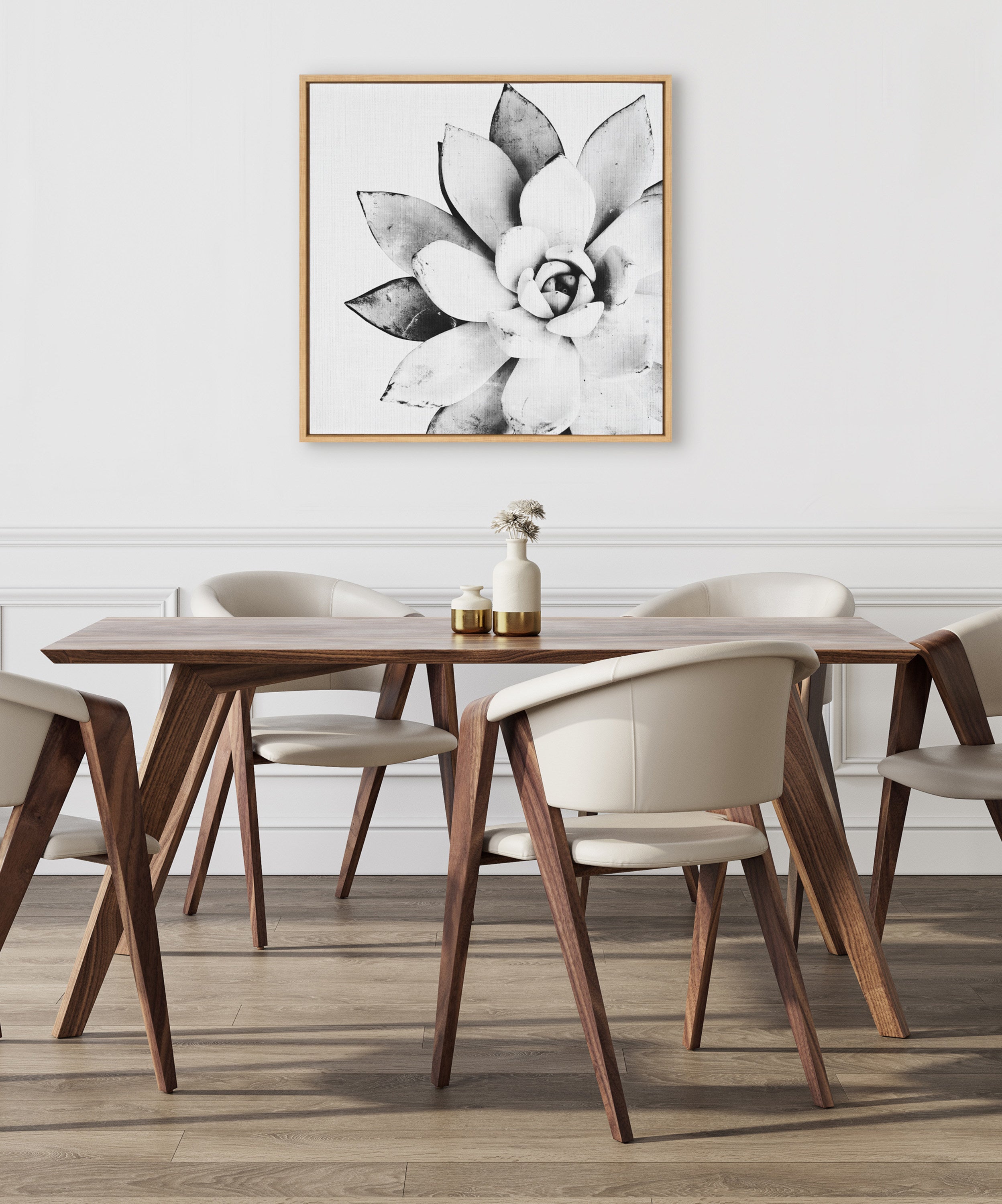 Sylvie Succulent Framed Canvas by Simon Te of Tai Prints