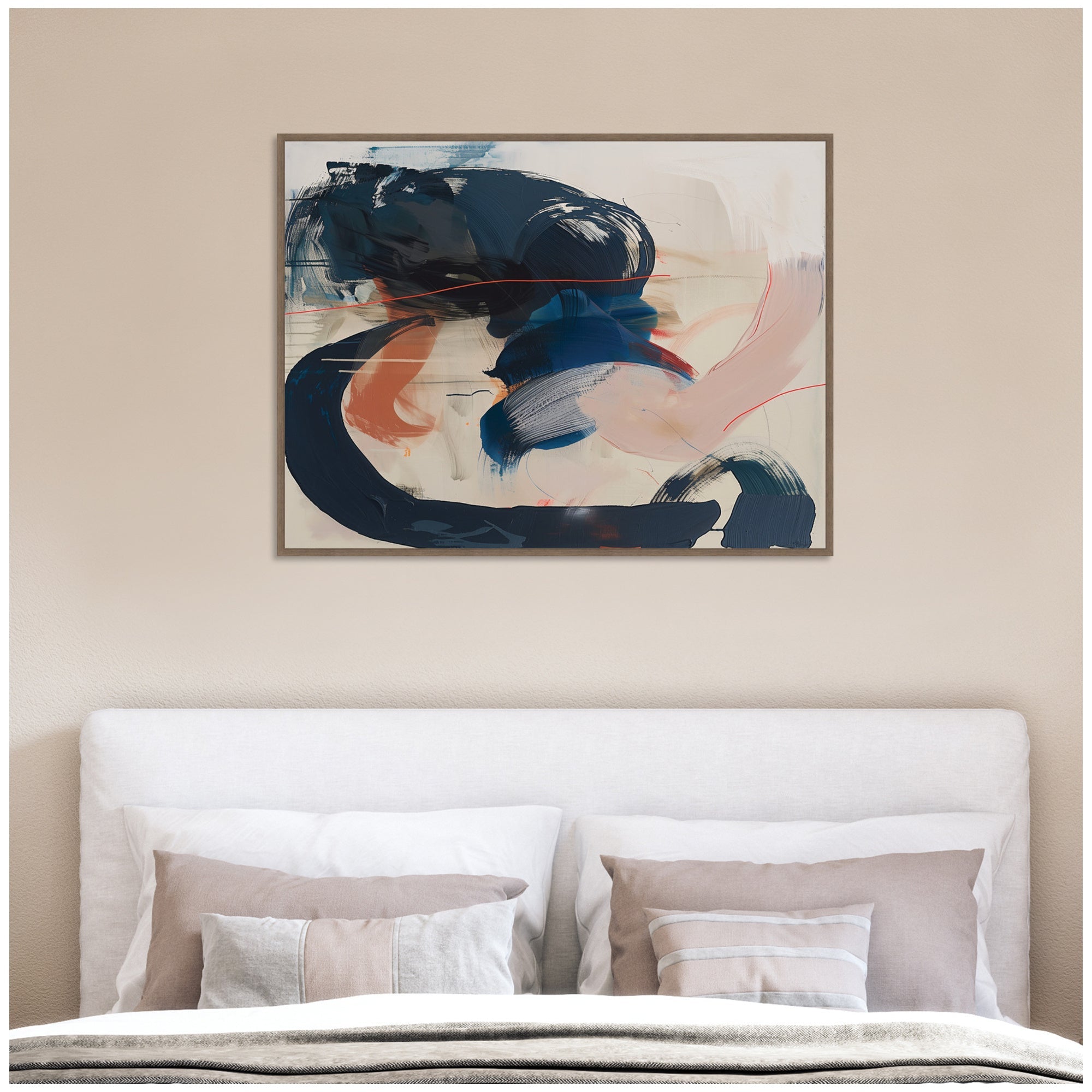 Sylvie Deep Blue Momentum I Framed Canvas by Amy Lighthall