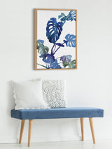 Sylvie CI Monstera Blue Magic Framed Canvas by kateandlaurel - product image 5 for Resin Society