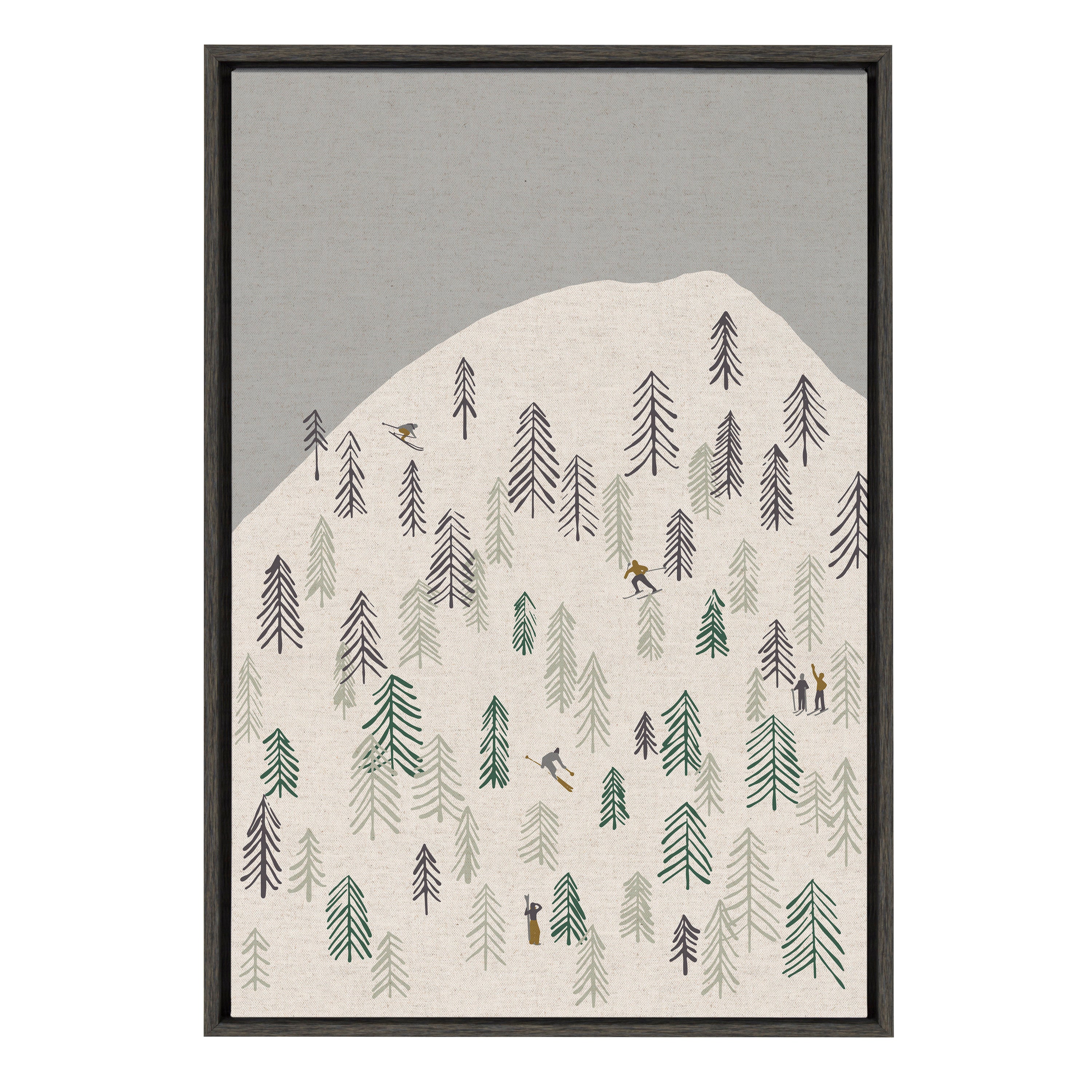 Sylvie New Nostalgia Skiers Framed Canvas by Hannah Beisang