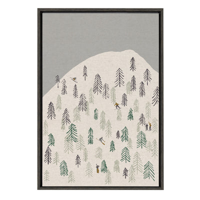 Sylvie New Nostalgia Skiers Framed Canvas by Hannah Beisang