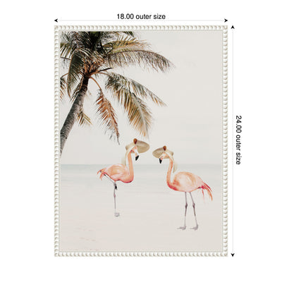 Sylvie Flamingos on Vacation Framed Canvas by July Art Prints