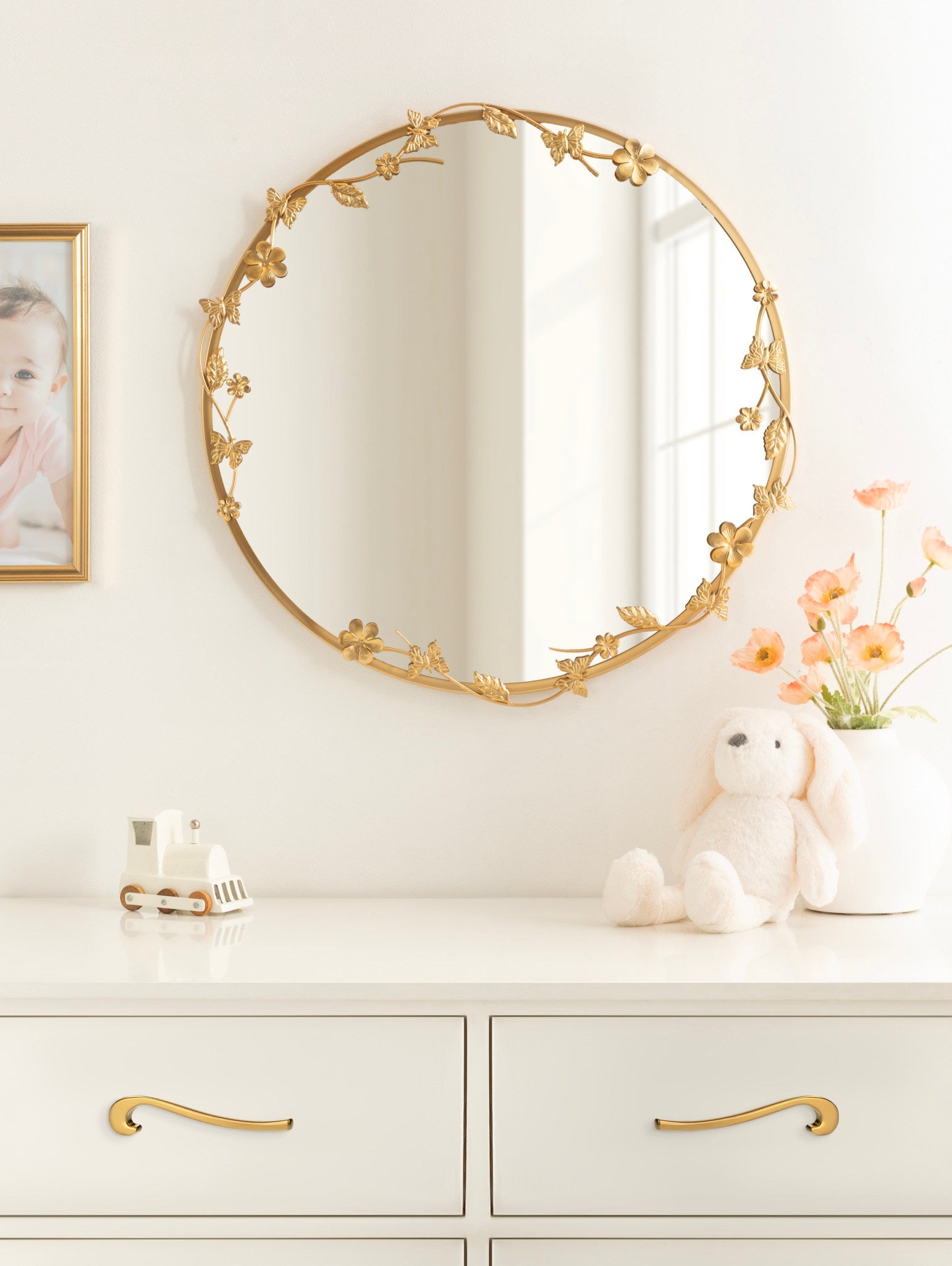 Rosella Floral Wall Mirror Metal