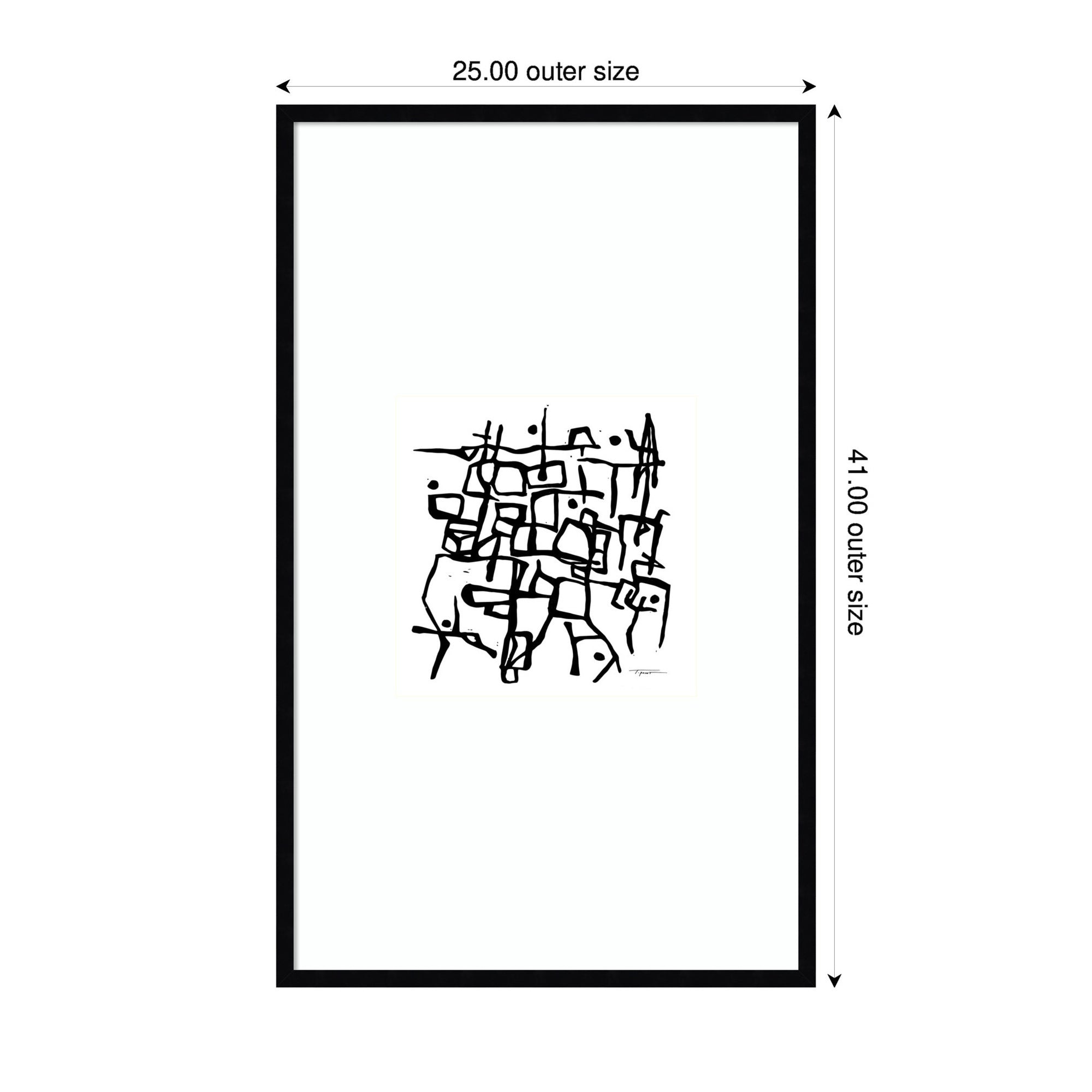 Organic Lines BW Grayscale by Statement Goods Framed Wall Art Print