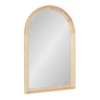 Hatherleigh Arch Wood Wall Mirror with rustic brown frame, arch top and squared base