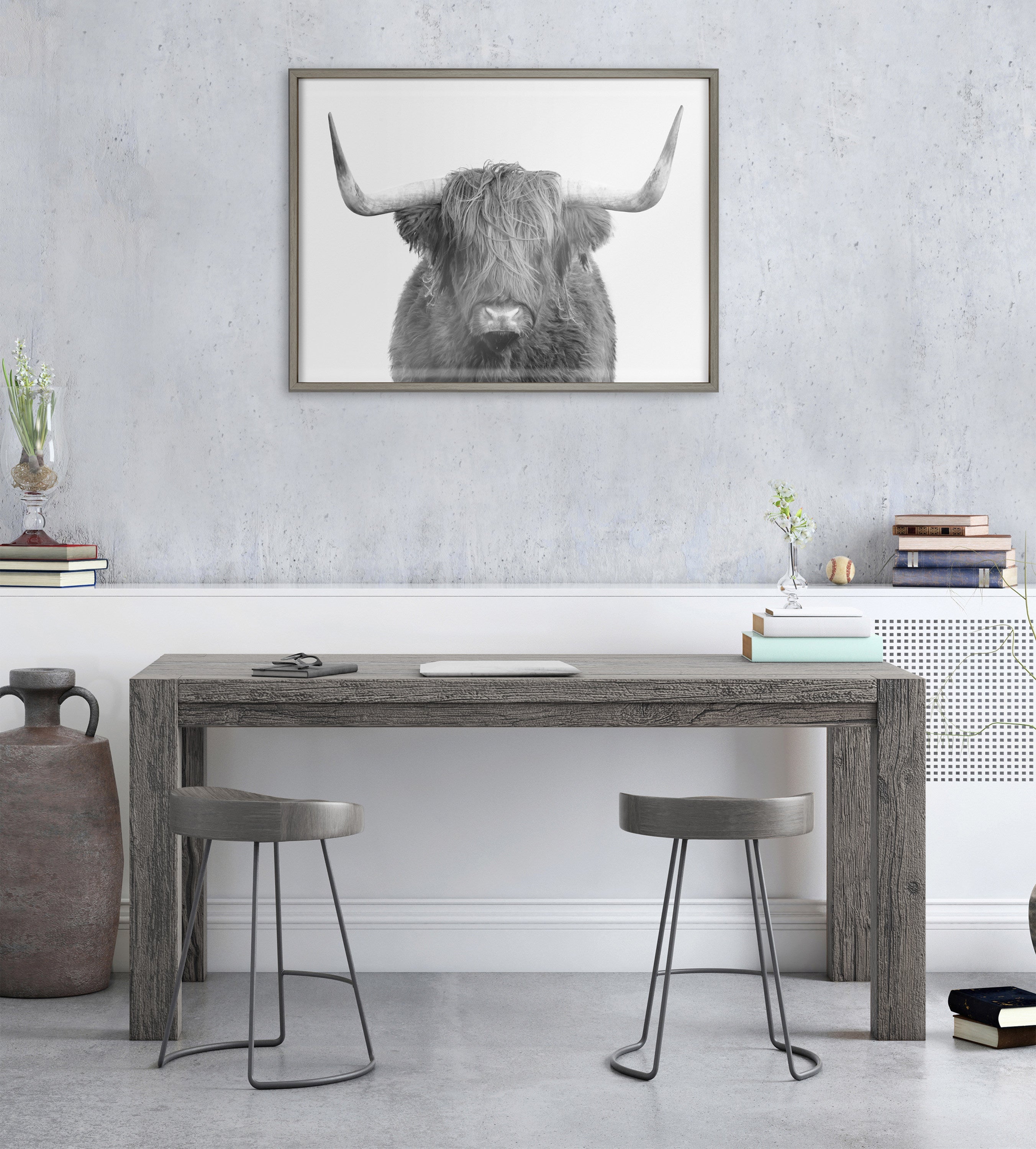 Blake Highland Cow Portrait Framed Printed Art by Amy Peterson Art Studio