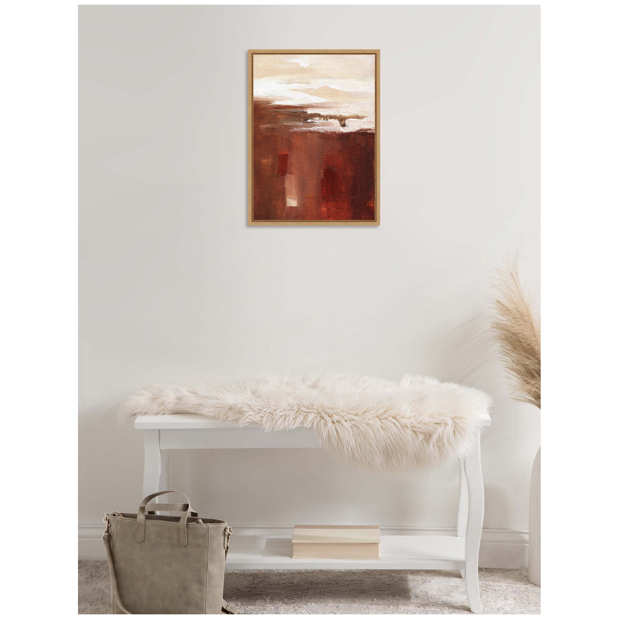 Sylvie Earthen Abstract Framed Canvas by Nikita Jariwala