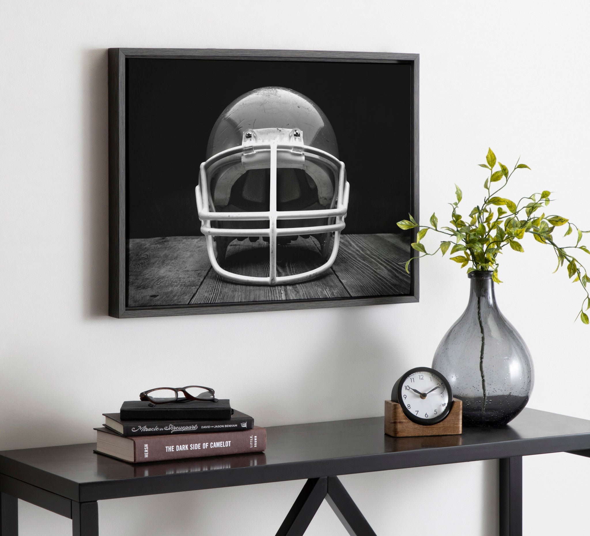 Sylvie Vintage Football Helmet Framed Canvas by kateandlaurel - product image 7 for Resin Society