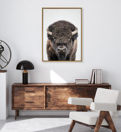 Sylvie Bison Portrait Framed Canvas by Amy Peterson Art Studio