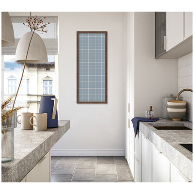 Framed Fabric Pinboard Light Blue Plaid Wall Organization