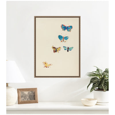 Five Butterflies 1912 Odilion Redon by Nostalgia Prints Framed Canvas Wall Art Print