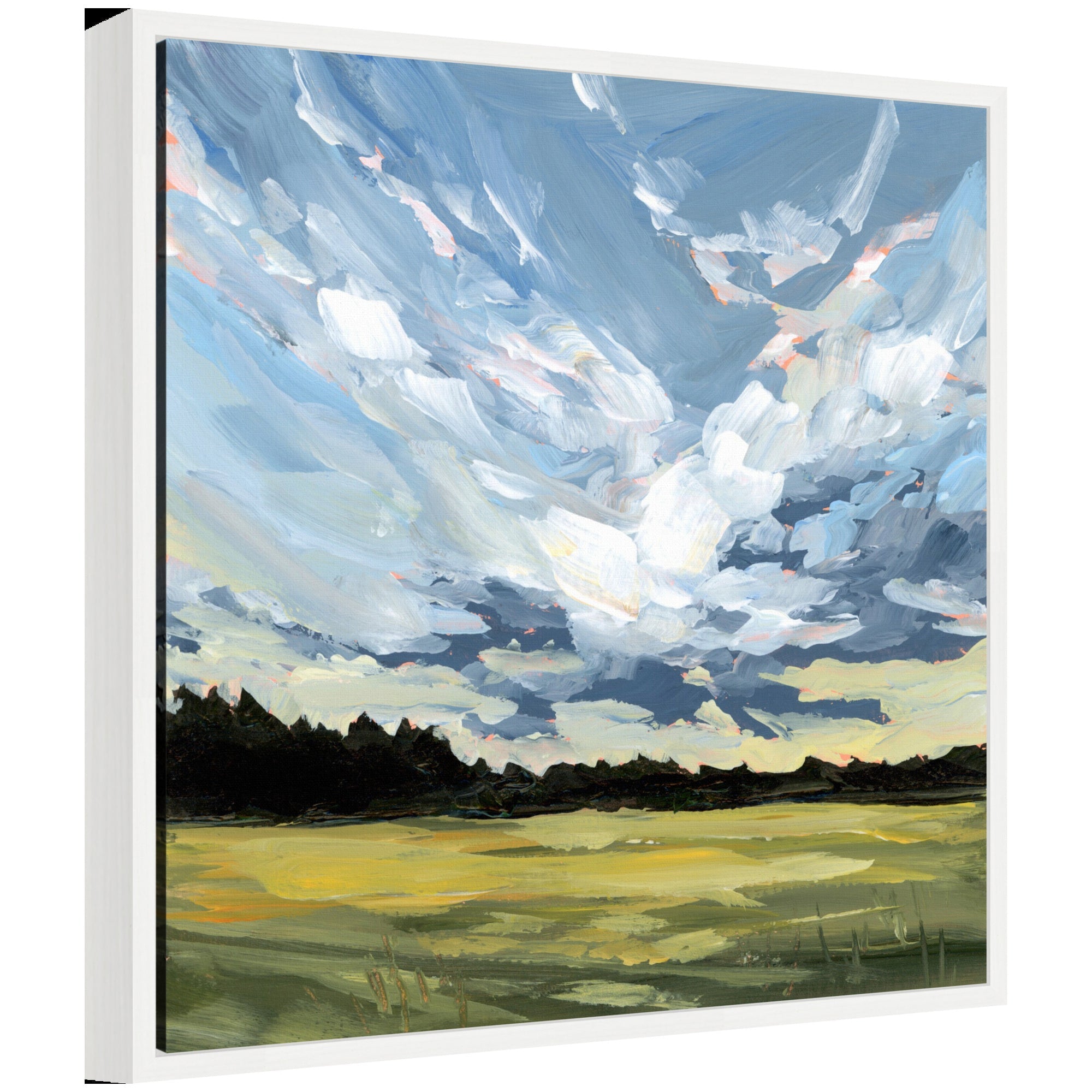 Sylvie Before The Storm framed canvas art showing a serene landscape by Emily Kenney
