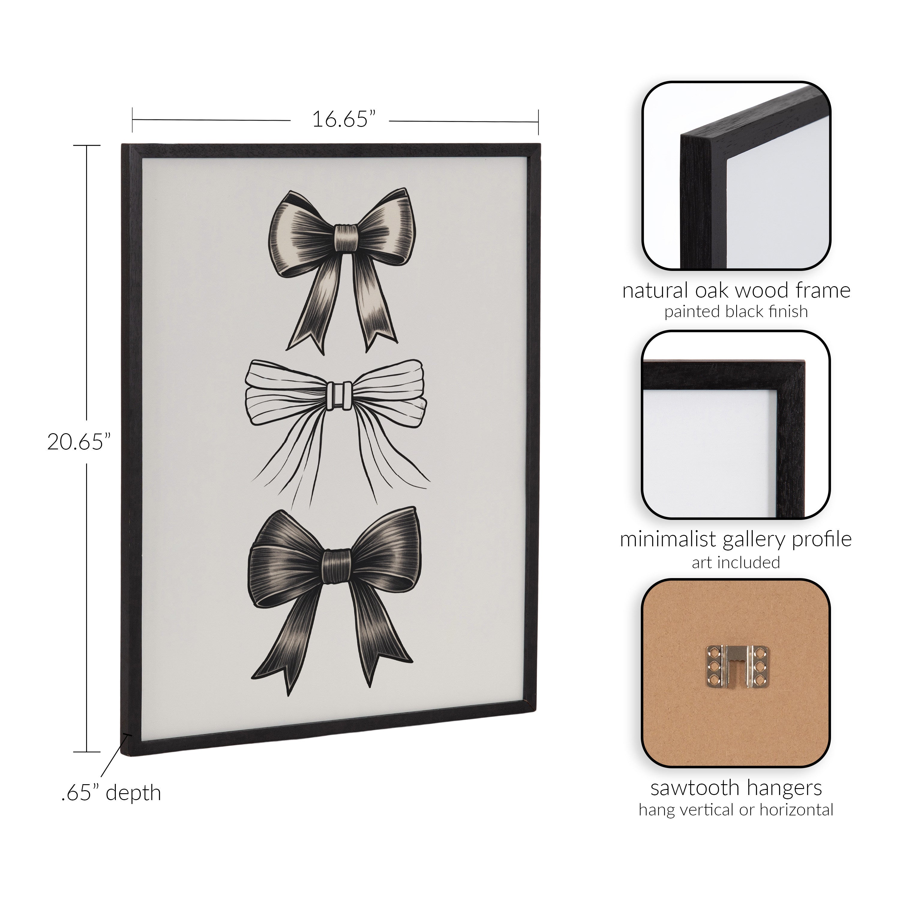 Gallery Coquette Preppy Retro Girly Black Bows Print by kateandlaurel - product image 13 for Resin Society
