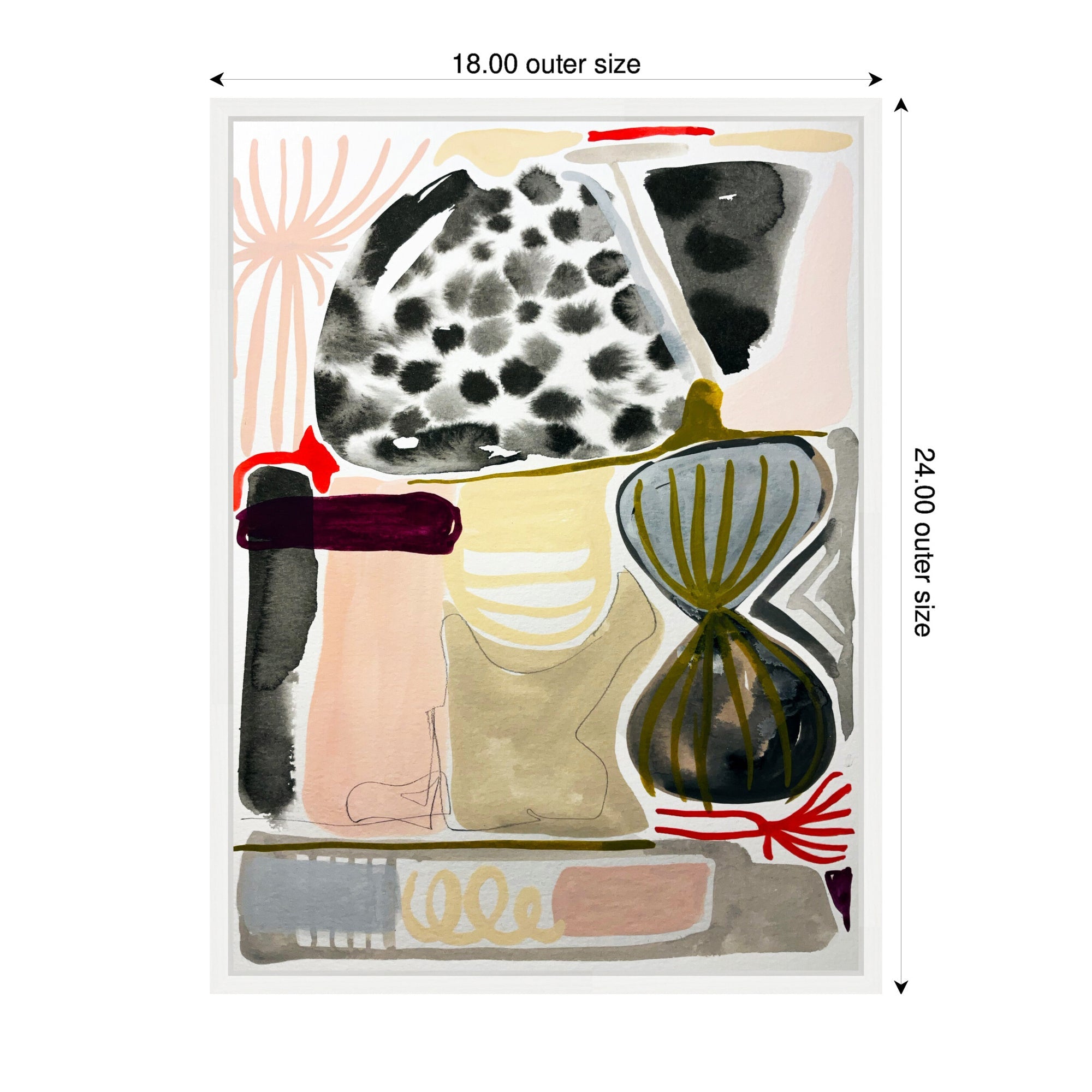 Sylvie Abstract 01 Framed Canvas by Emma Daisy
