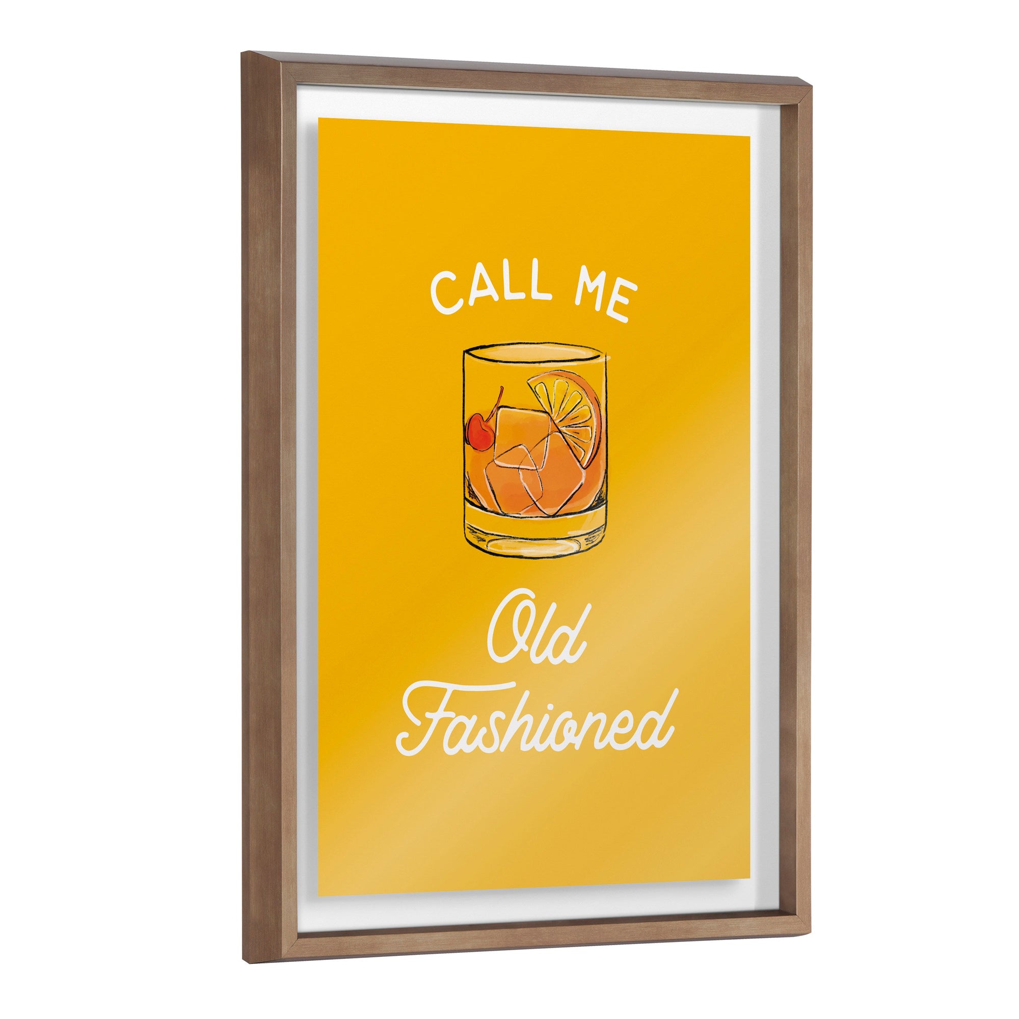 Blake Call Me Old Fashioned Yellow Framed Printed Glass by The Creative by kateandlaurel - main product image for Resin Society