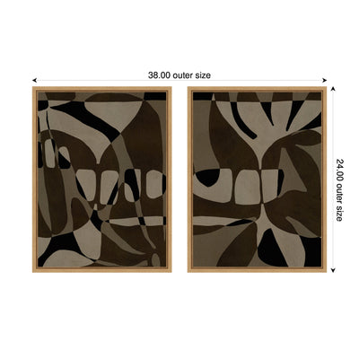 Sylvie Contour 1 and 2 Framed Canvas Art Set by Shatha Al Dafai