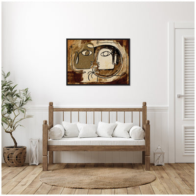 Sylvie What Secrets Do The Palms Whisper To The Earth Framed Canvas by Shatha Al Dafai