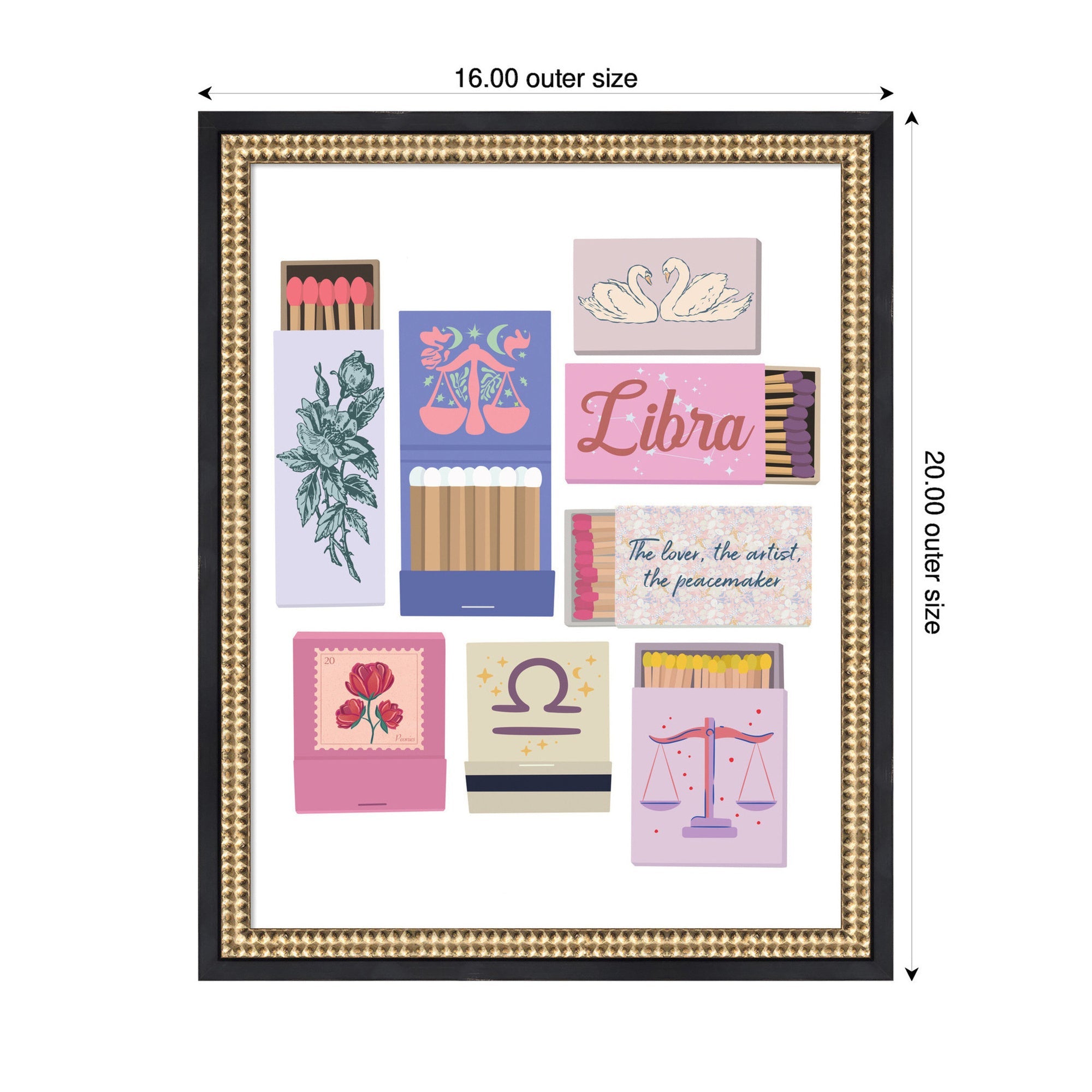 Libra Matchbooks 14x18 FC by Megan Ryan Framed Wall Art Print