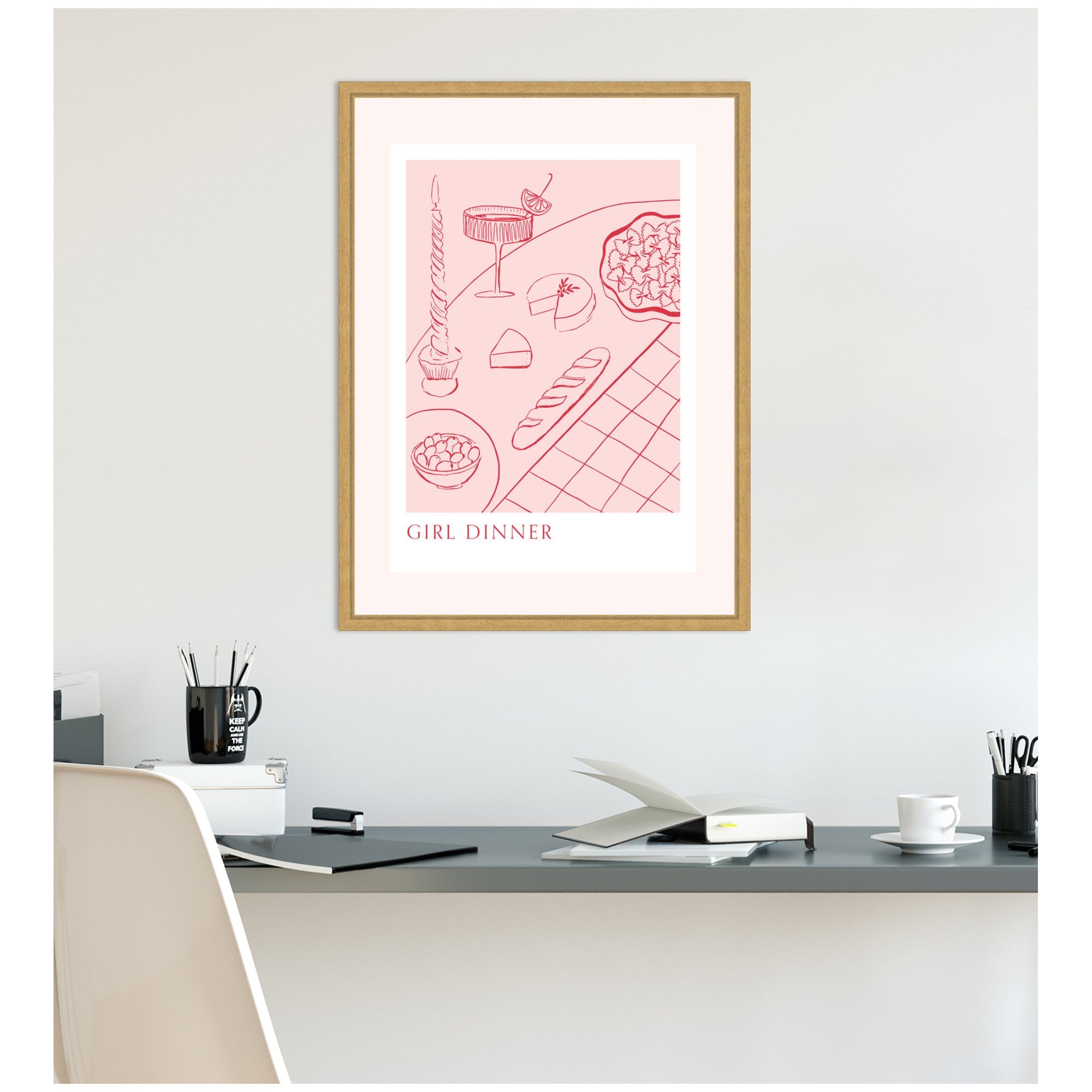 Girl Dinner by Aislinn Simmonds Duchess Plum Framed Canvas Wall Art Print