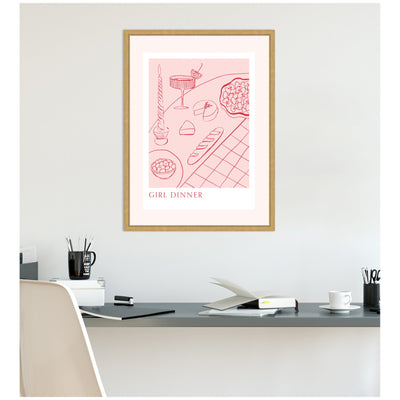 Girl Dinner by Aislinn Simmonds Duchess Plum Framed Canvas Wall Art Print