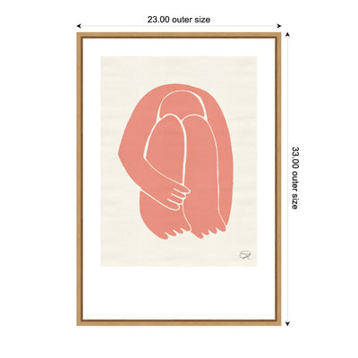 Sylvie Head Down 1 Terracotta Framed Canvas by Rocket Jack