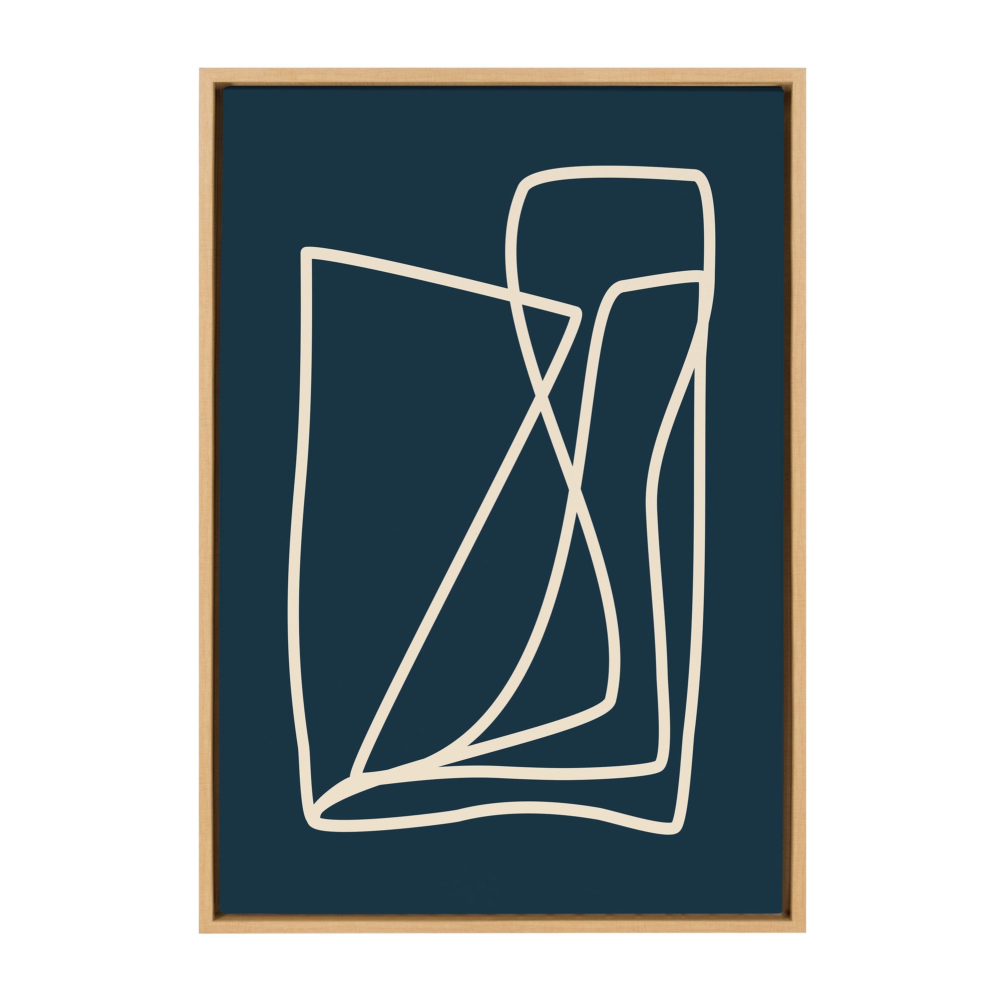 Sylvie Abstract Lines in Blue Framed Canvas by kateandlaurel - product image 7 for Resin Society