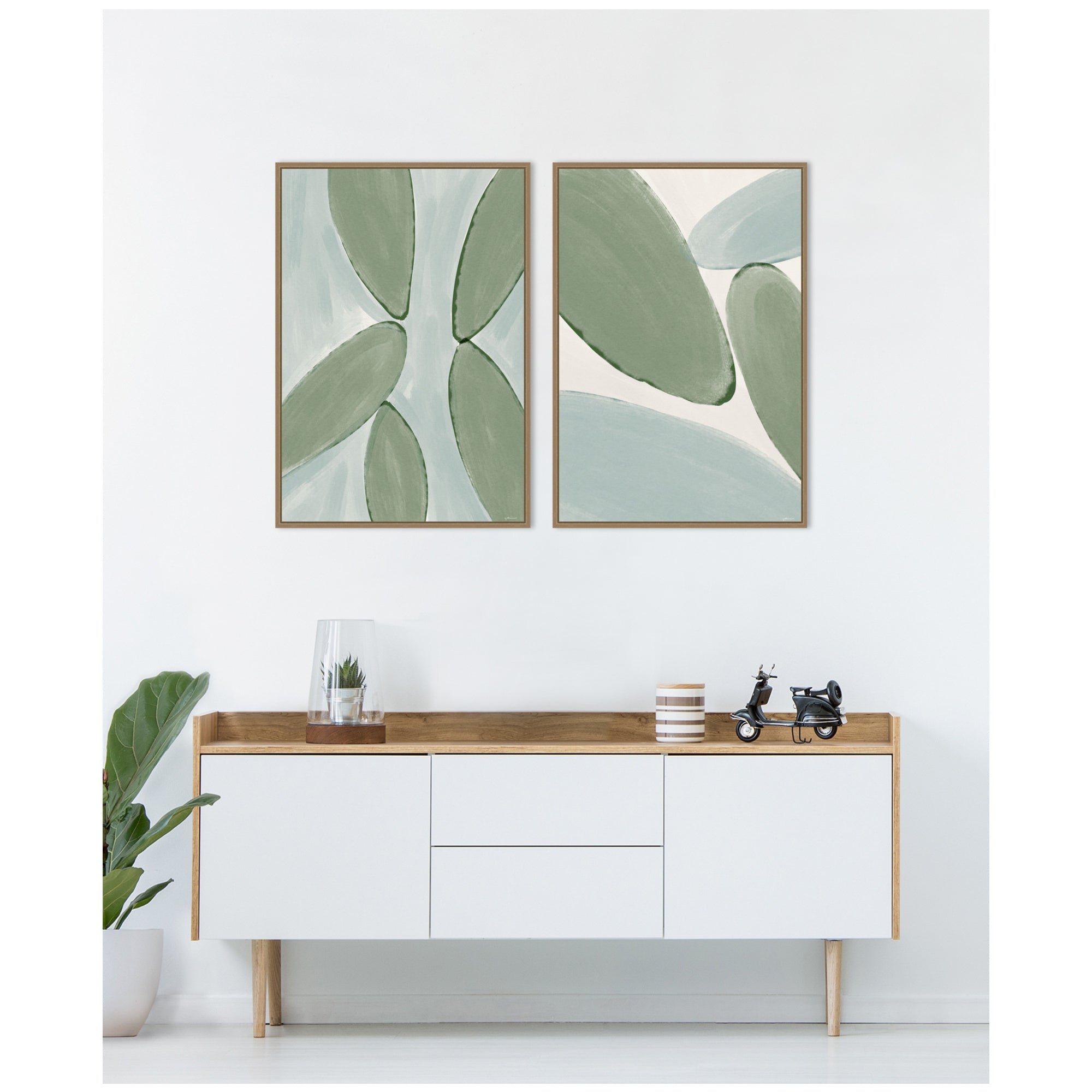 Natural Forms 01 & 02 2 Piece Framed Canvas Wall Art Set by Gabrielly Guedes