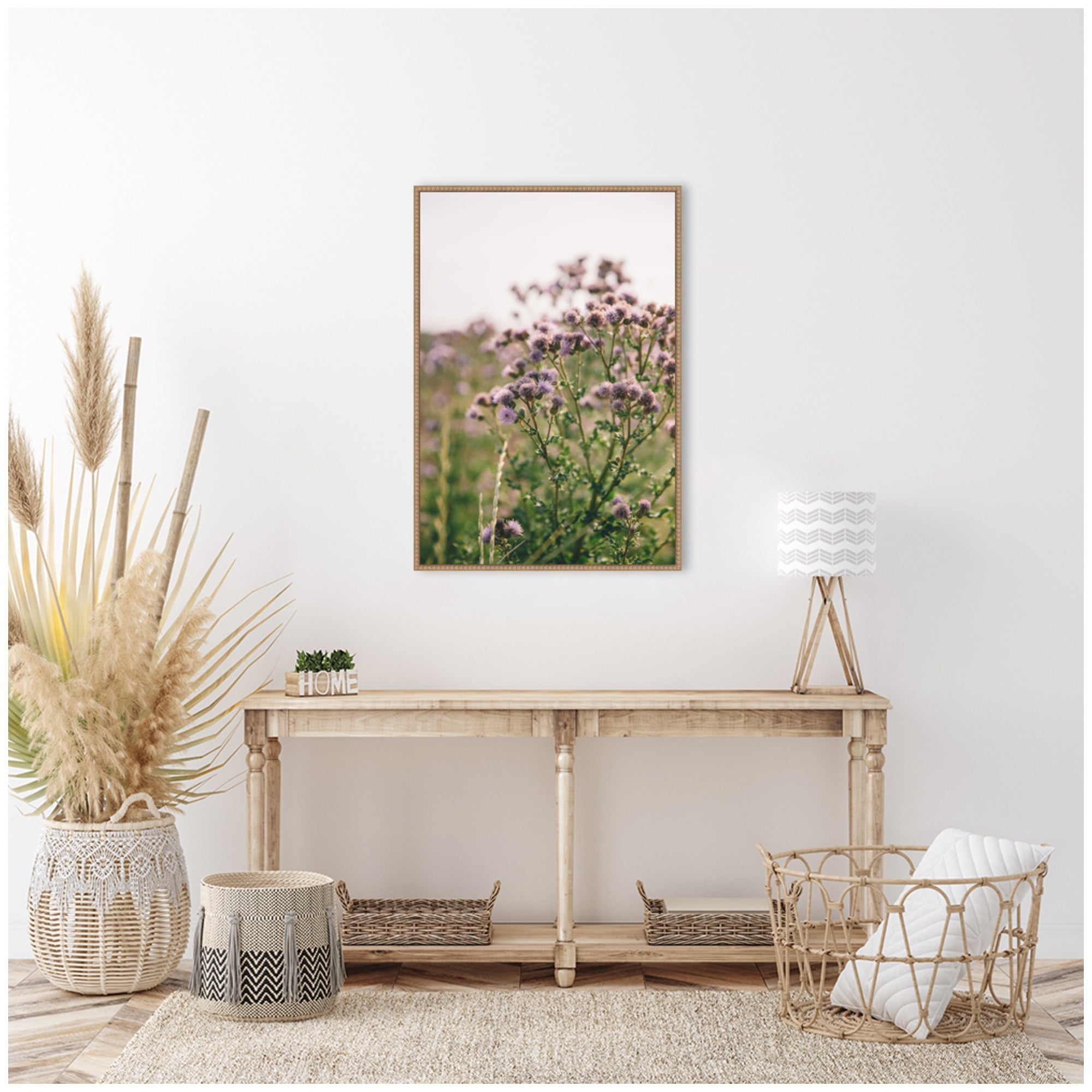 Sylvie Soft Purple Flower Blooms Framed Canvas by Patricia Hasz