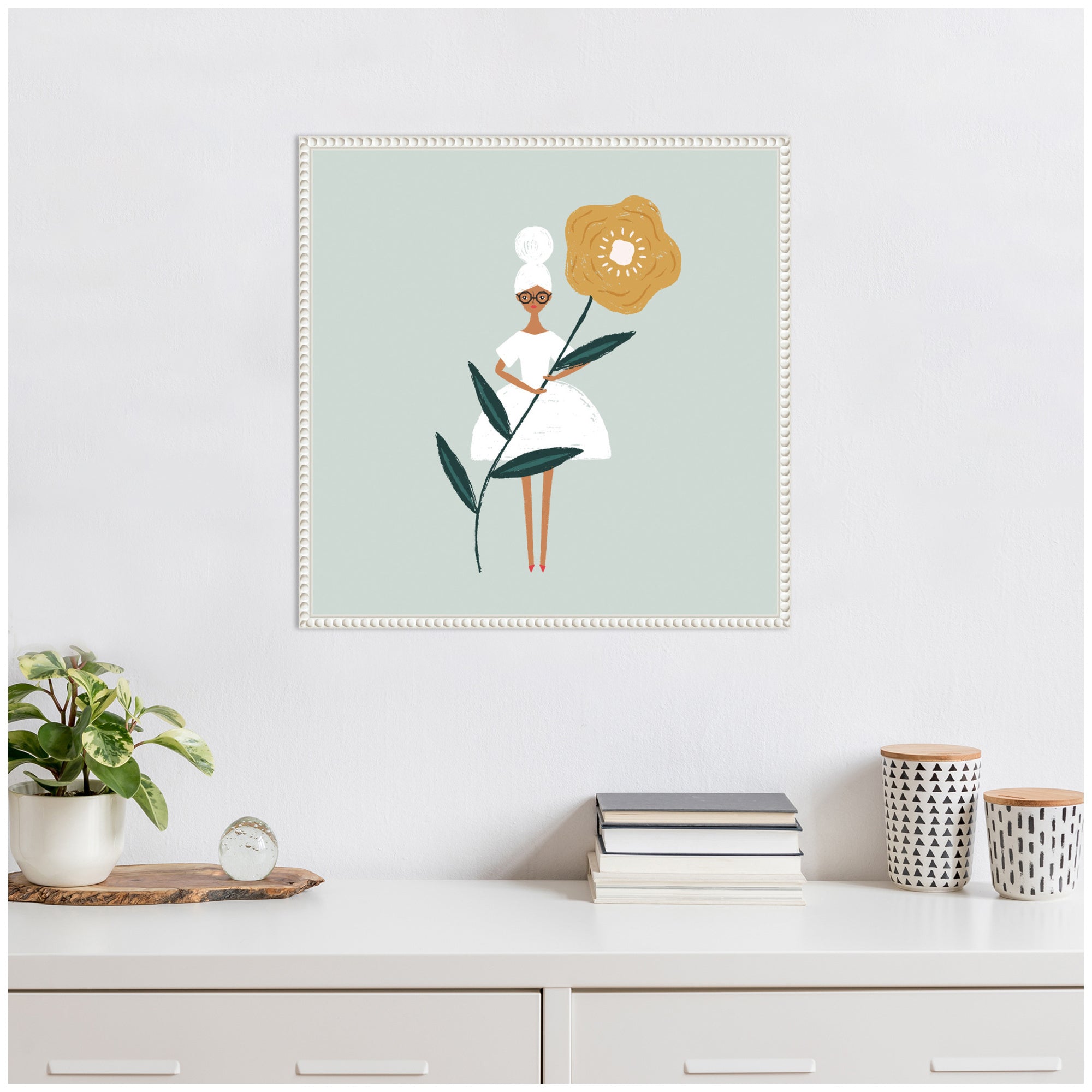 Sylvie Flower Girl Framed Canvas by Duchess Plum
