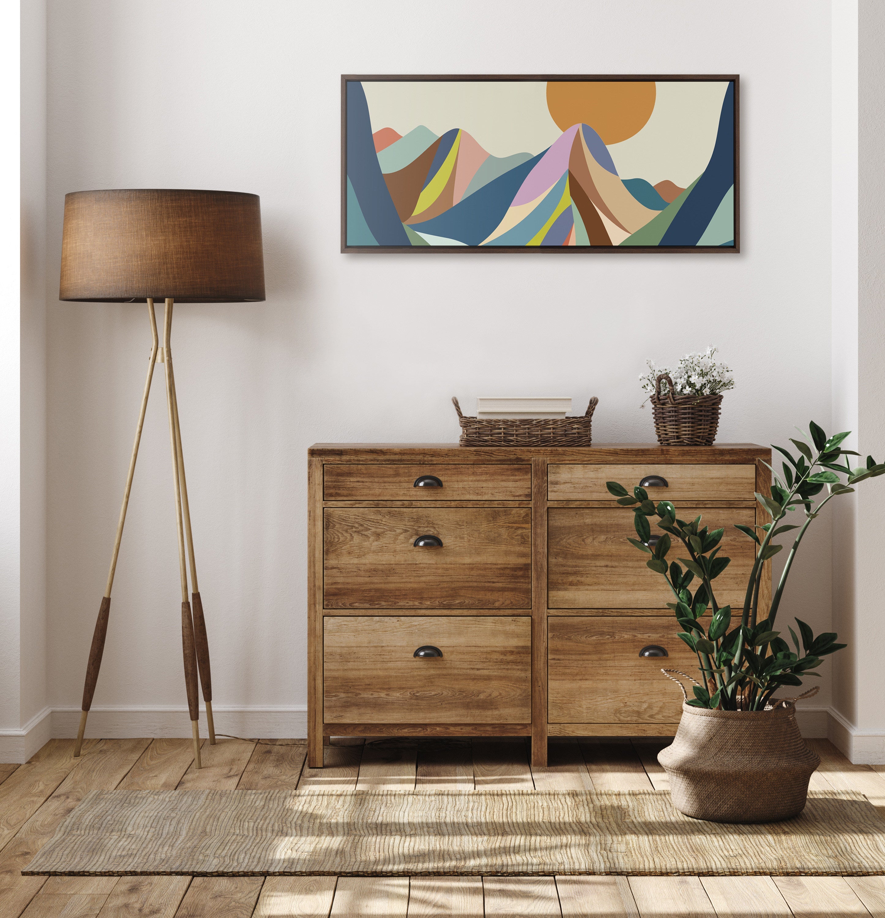 Sylvie Mountains Crop Framed Canvas by kateandlaurel - product image 20 for Resin Society
