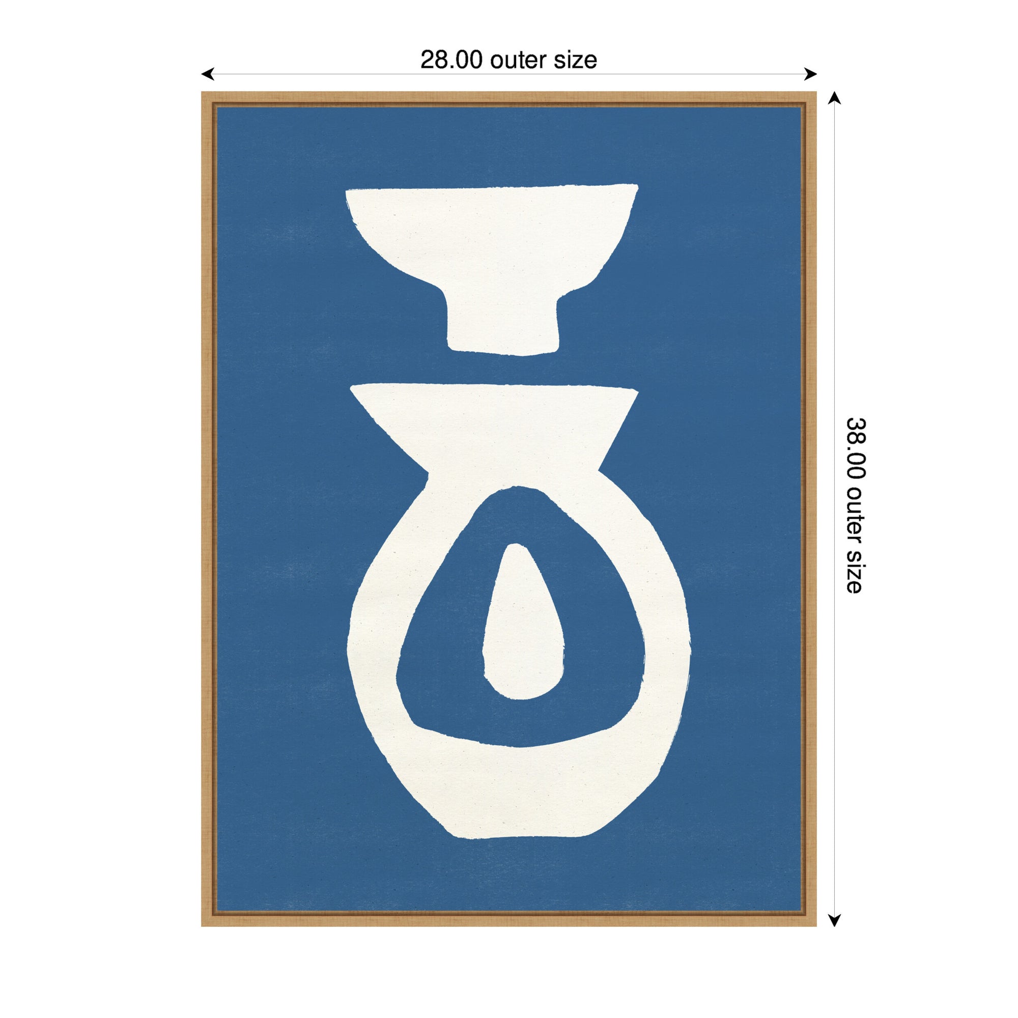 Sylvie Ceramic Blue Beige 1 Framed Canvas by Rocket Jack