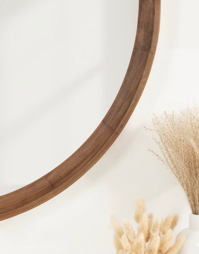 Hatherleigh Round Wood Wall Mirror