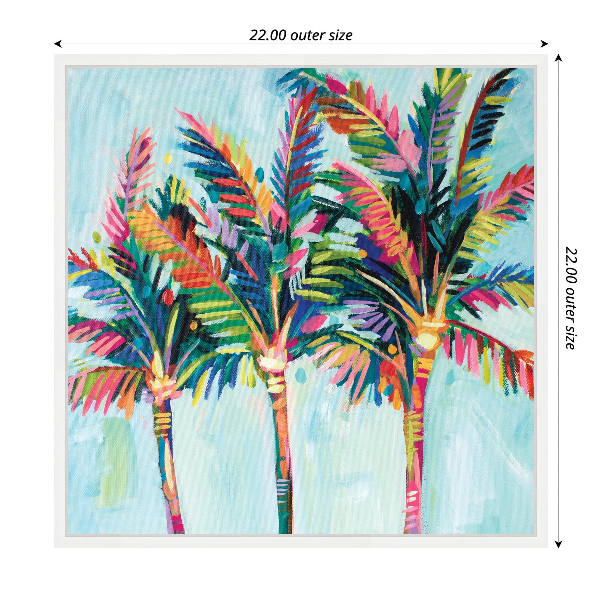 Sylvie Rainbow Coconuts Framed Canvas by Rachel Christopoulos