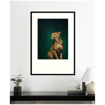 Twilight Emerald Green Leopard by The Creative Bunch Studio Framed Wall Art Print