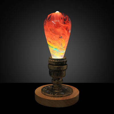 EP Light Nebula Resin LED Lamp showing handcrafted nebula design with wooden base options