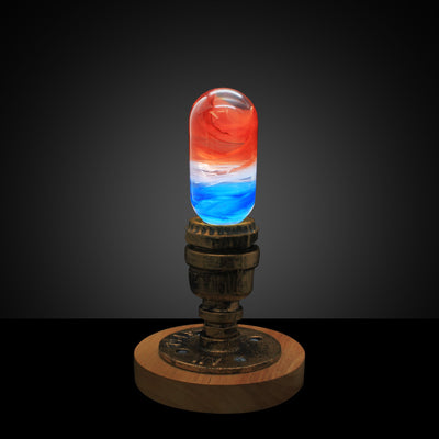 EP Light Sunrise handcrafted resin LED bulb with wooden base options