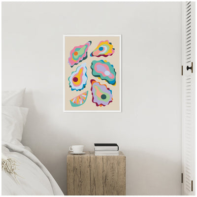 Sylvie Coastal Oysters and Lemon Framed Canvas by Rachel Lee