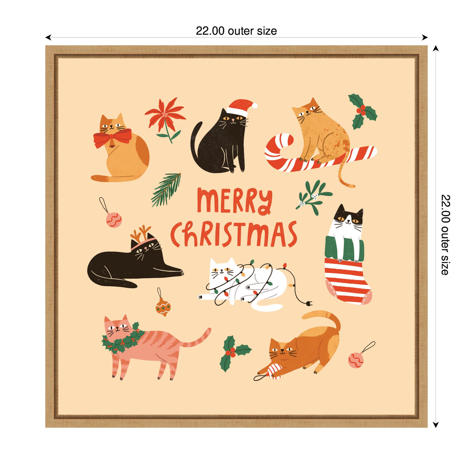 Sylvie Framed Canvas Christmas Cats by Tania Garcia